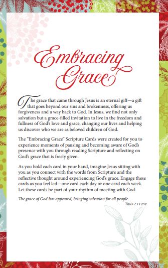 Embracing Grace December Devotion to compliment Embracing the Gift of God's Grace Reflection Cards 