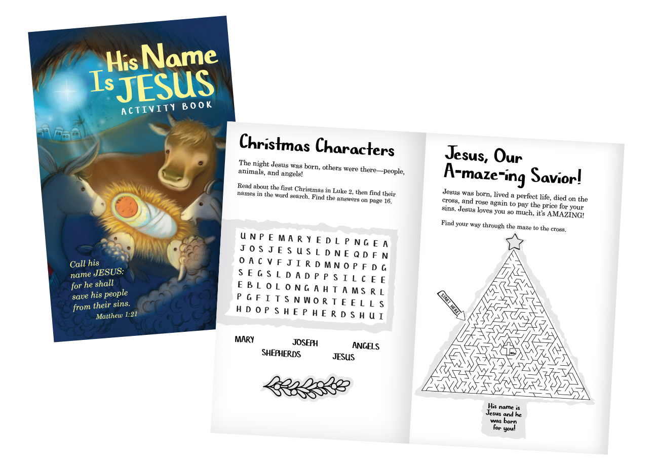 His Name Is Jesus Christmas Activity Book for Ages 7-11