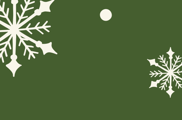 Green background with white snowflakes