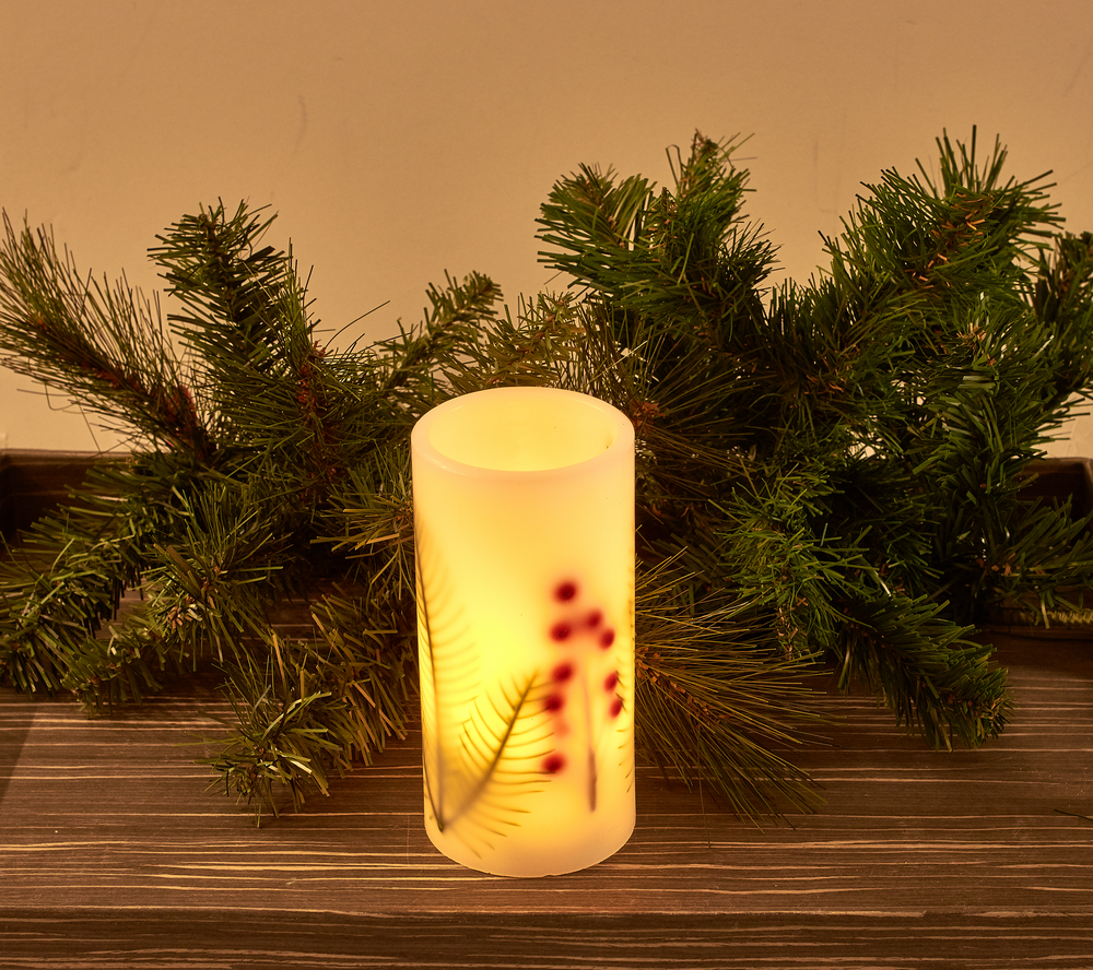 Glowing LED Christmas Candle